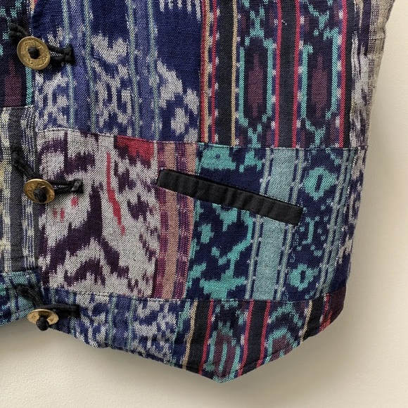 Vintage 90s hippie patchwork waistcoat - Picture 4 of 9